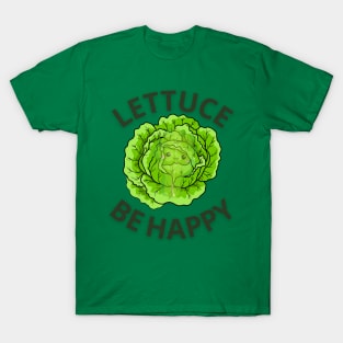 lettuce be happy,Lettuce Be Friends, sticker, vegan, vegetarian, funny vegan, eat plants, vegan joke, lettuce be friends, lettuce, friends, vegetarian sticker, vegetarian masks, vegetarian phone cases, leafy green T-Shirt